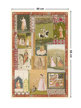 Full pattern layout of the Netri mural displaying the 44cm by 66cm poster dimensions.