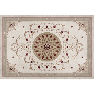Complete layout graphic of the Noor Mahal luxury Mughal ceiling and wall wallpaper mural featuring a central medallion and arabesque borders.