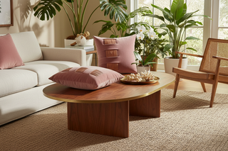 Pair of cushions on table