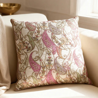 Paisley Vine Embroidered Cushion Cover shop at lifencolors
