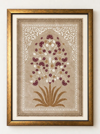 Pietra framed wall art in antique-gold frame, 46 cm high x 35 cm wide