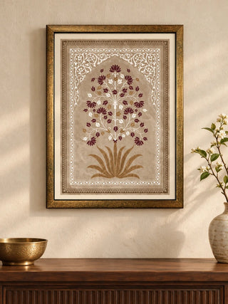 Pietra framed wall art hung in an entryway