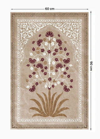 Full pattern view of the Pietra wall art in Taupe & Wine, shown at the 60 cm by 90 cm size.