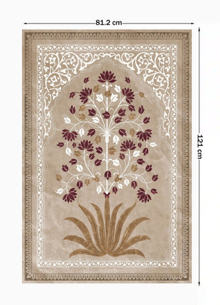 Full pattern view of the Pietra wall art in Taupe & Wine, shown at the 81.2 cm by 121 cm size.