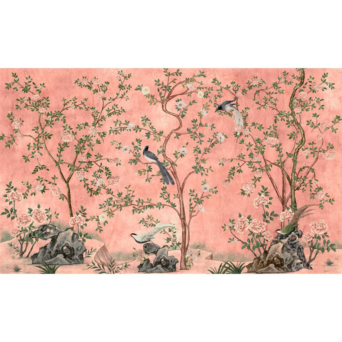 Rosa Chinoiserie Pink Color Room Wallpaper | Life n Colors | Pink