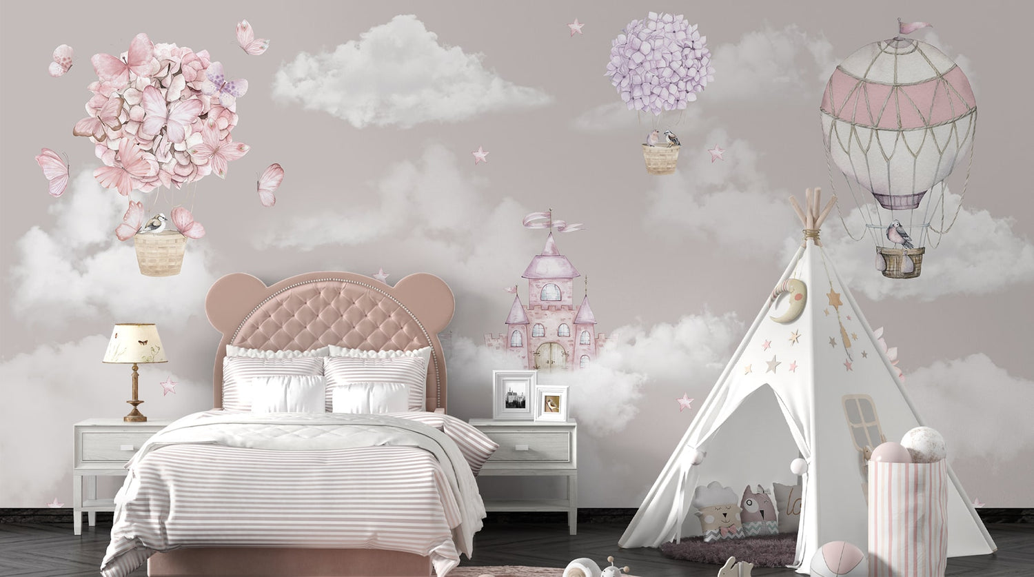 Pink and White Bedroom Wallpaper by Life n Colors