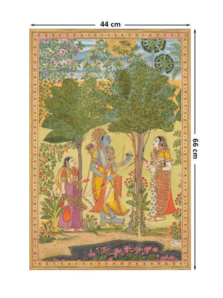 Full pattern layout of the vertical Raga Rama design with 44 cm by 66 cm dimensions shown.