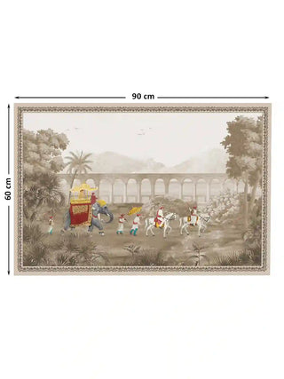 Full pattern layout of the Rajasthani Rajah art print displaying the 60cm by 90cm dimensions.