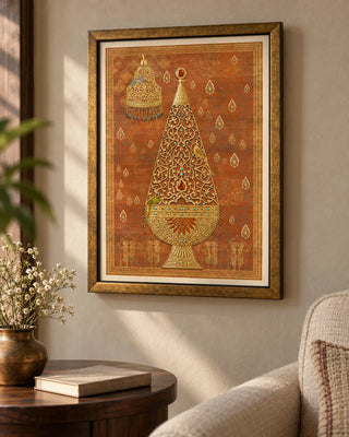 Rajghrana framed wall art on a living room wall