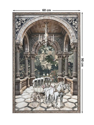 Medium-scale layout of the Regal Arrival wall art with 60 cm x 90 cm dimension markings