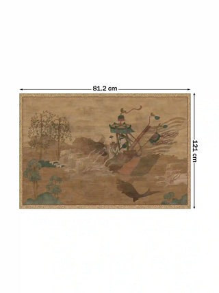 River Embrace mythological wall art featuring a winged chariot and galloping horses, size 81.2cm x 121cm.