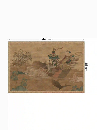 River Embrace mythological wall art featuring a winged chariot and galloping horses, size 44cm x 66cm.