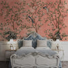 Rosa Chinoiserie, Pink Color Room Wallpaper