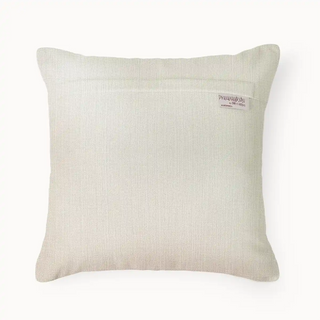 Rose Knot Cushion Cover: Back view of the cushion cover, showing the uniform cream textured fabric.