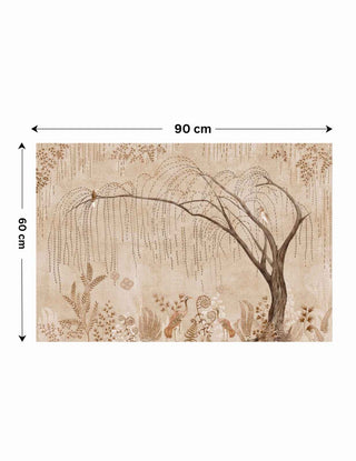 The Secret Garden vintage sepia landscape wall art print featuring a horizontal layout, size 60cm x 90cm.