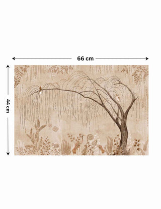 The Secret Garden vintage sepia landscape wall art print featuring a horizontal layout, size 44cm x 66cm.