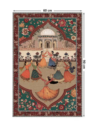 Full pattern layout of the Sorena wall art in emerald rouge, shown in the 60 x 90 cm size for a living room or study wall.