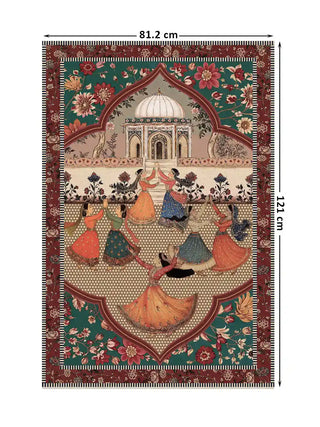 Full design of the Sorena wall art in emerald rouge, shown in the 81.2 x 121 cm statement size for a foyer wall.