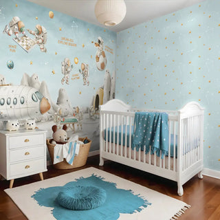 Cosmic Clubhouse Blue Kids Wallpaper | Life n Colors