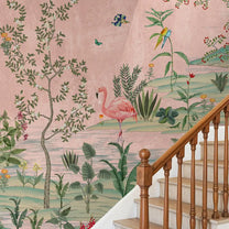 Gulbiya, Pink Chinoiserie Wallpaper, Sukoon Collection, Customised