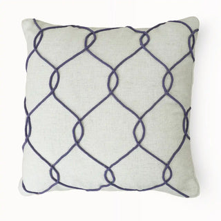 A direct front-facing view of the Stallion cushion highlighting the rhythmic geometric cord pattern