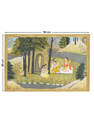 Full pattern layout of the Story of Rama design with 60 cm by 90 cm dimensions shown.