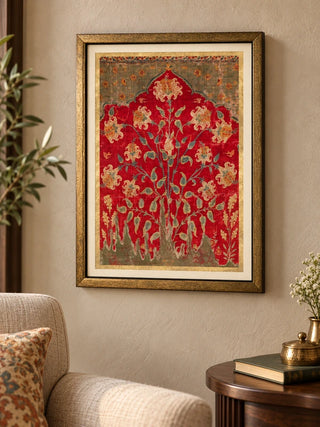 Sultana framed wall art hung in a living room
