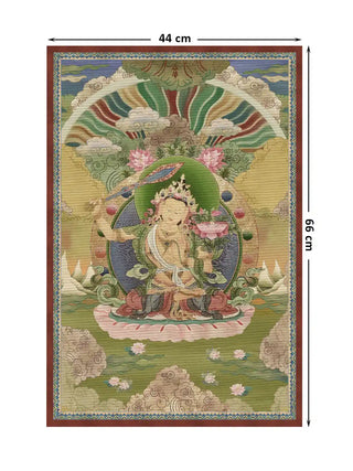 Complete design overview of the Tara Buddhist heritage motif with 44 cm by 66 cm dimensions.