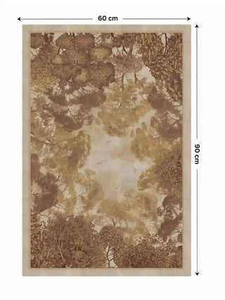 Full pattern layout of The Forest Nest wall art in gold burgundy, shown in the 60 x 90 cm size