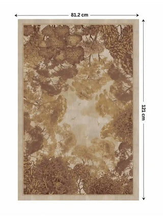 Full pattern layout of The Forest Nest wall art in gold burgundy, shown in the 81.2 x 121 cm size