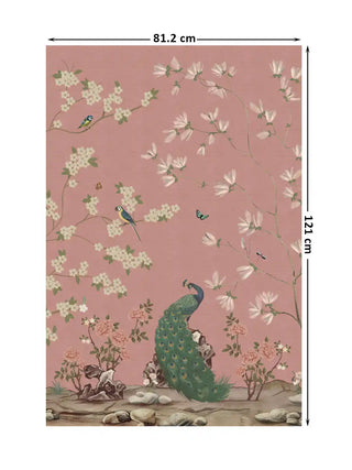 Full pattern layout of The Gentle Garden mural showing the 81.2cm by 121cm digital print dimensions.