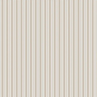 Close-up view of Thin Stripe Beige & Cream Wallpaper Roll showing alternating beige and cream vertical thin stripes with a subtle textured finish.