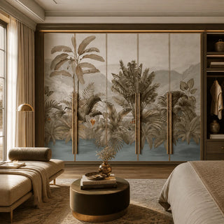 Vintage Tropical Foliage Wallpaper for wardrobe View-wardrobe