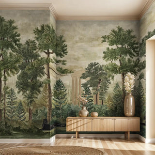 Twilight Haven Vintage European Style Wallpaper Vintage Green Color by Life n Colors