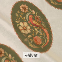Buy Saundarya Indian Floral Curtain Fabric Ovile & Beige