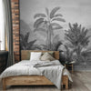 Vintage Theme Tropical Foliage Wallpaper, Black & White