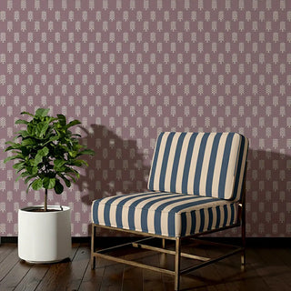 Accent chair styled with Vista Sofa and Chair Upholstery Fabric, showcasing alternating navy blue and beige stripes for a contemporary, elegant look.