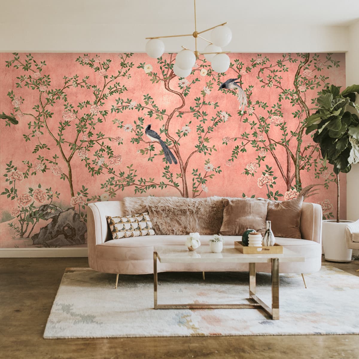 Rosa Chinoiserie Wallpaper by Life n Colors