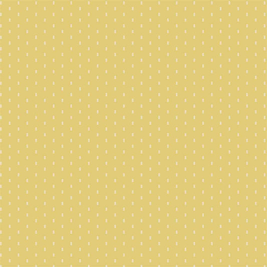 Yellow Wallpaper with Small White Rabbit Pattern