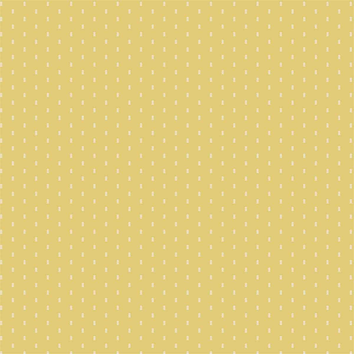 Yellow Wallpaper with Small White Rabbit Pattern