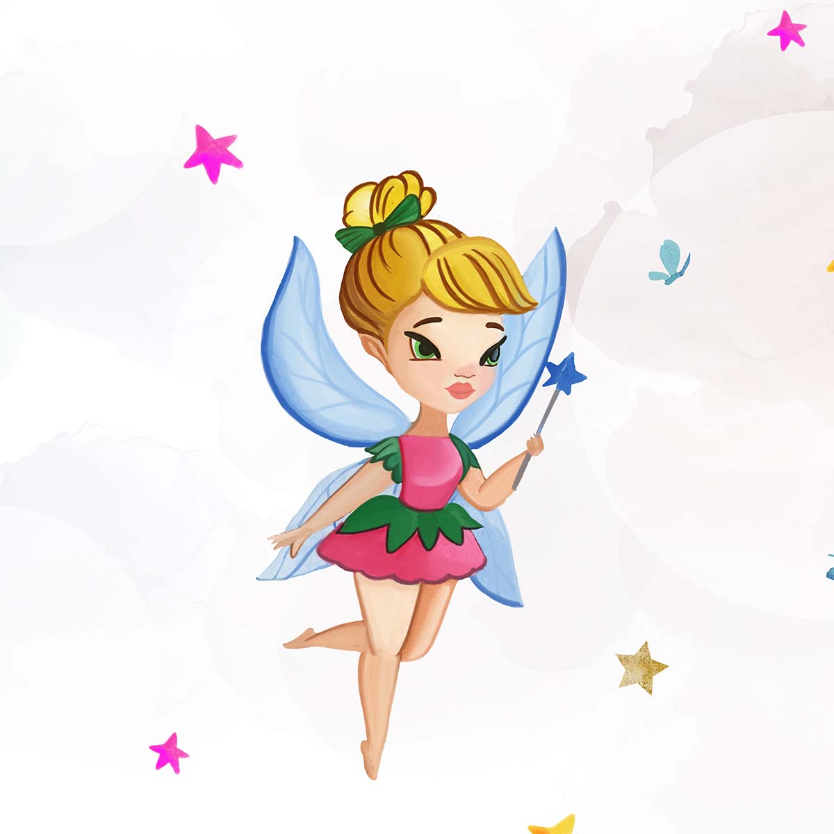 Customised Fairies Wallpaper Theme for Girls Room