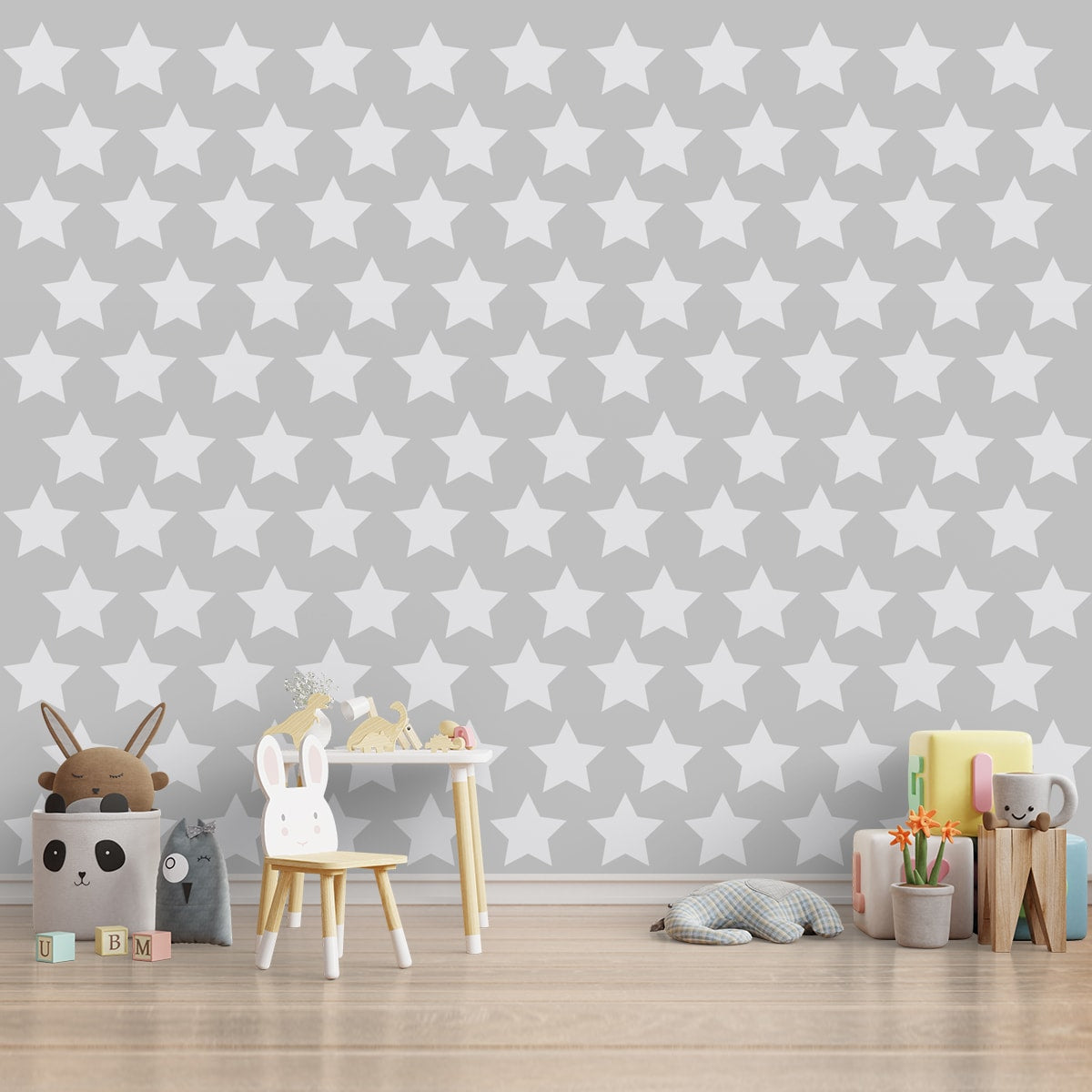 Stars Theme Repeat Pattern Wallpaper for Young Children Rooms