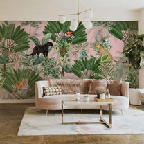 Tropical Tales: Deep Forest Wallpaper, Pink