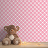 Pastel Pink and White Checks, Children Room Wallpaper