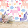 Girls Room Unicorn Wallpaper in Pastel Shades