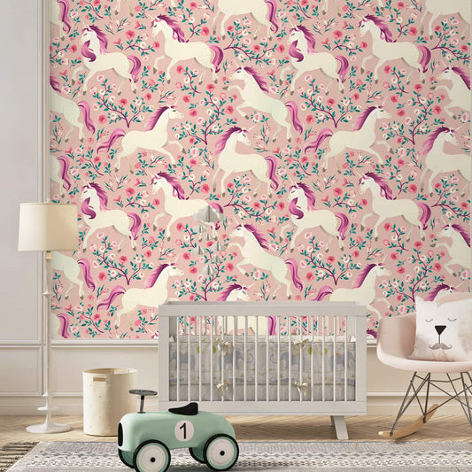 Amazing Unicorns Wallpaper Design for Girls Room
