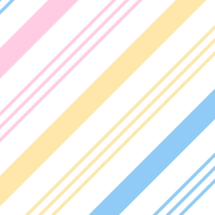 Cute Pastel Blue Pink and Yellow Stripes, Kids Room Wallpaper