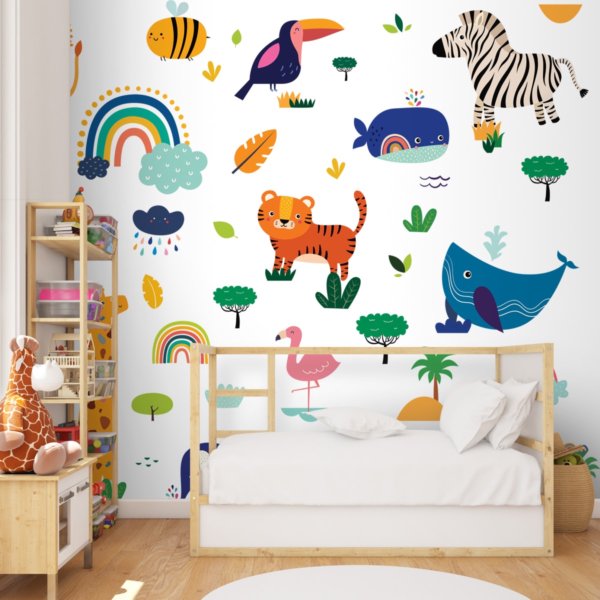 Cute Jungle and Ocean Animals Wallpaper, Customised