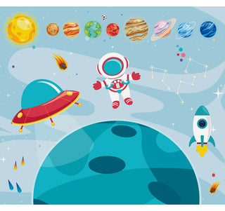 Cosmic Cutie: Wallpaper for Your Little Astronaut's Nursery, Blue