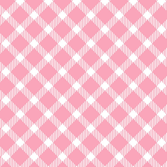 Pastel Pink and White Checks, Children Room Wallpaper, Customised